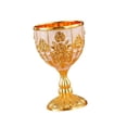 thumbnail image 2 of Copa de licor o vino con forma de cáliz vintage repujado para bar, fiestas y hogar. Oro blanco, 2 of 9