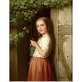 thumbnail image 1 of Great BIG Canvas | Rolled Meyer (1813-1886) von Bremen Poster Print entitled Young Girl Standing in a Doorway Knitting, 1863, 1 of 4