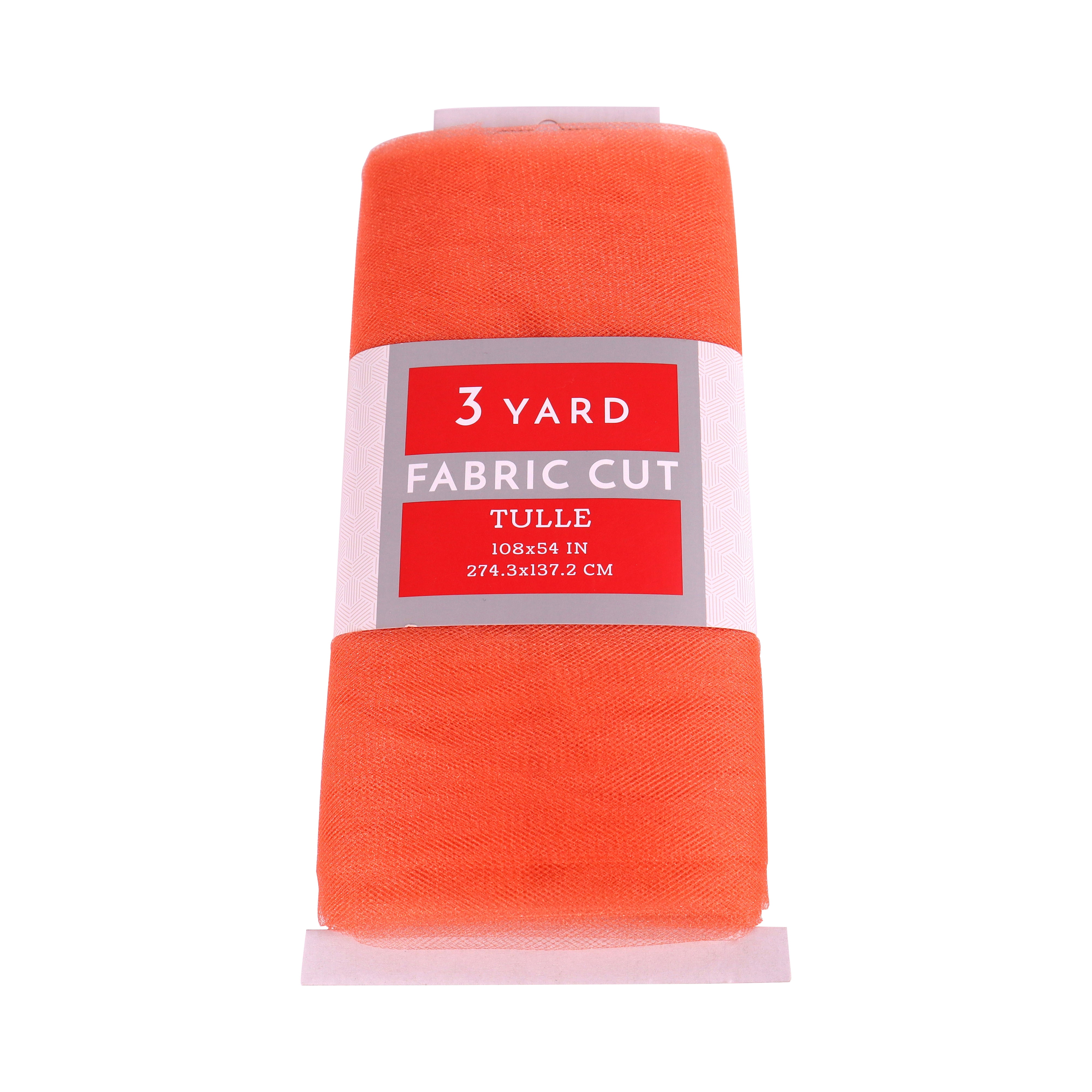 (2 pack) 3 Yard Cut Sparkle Tulle Fabric, Orange, 54" Wide for Apparel & Crafting, by Fuzhou