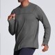 thumbnail image 1 of Blusas y camisas de manga larga con cuello redondo para hombre, de color liso, para entrenamiento físico, con protección solar, elásticas, con bolsillo y cremallera para exteriores, top de manga larga, 1 of 7