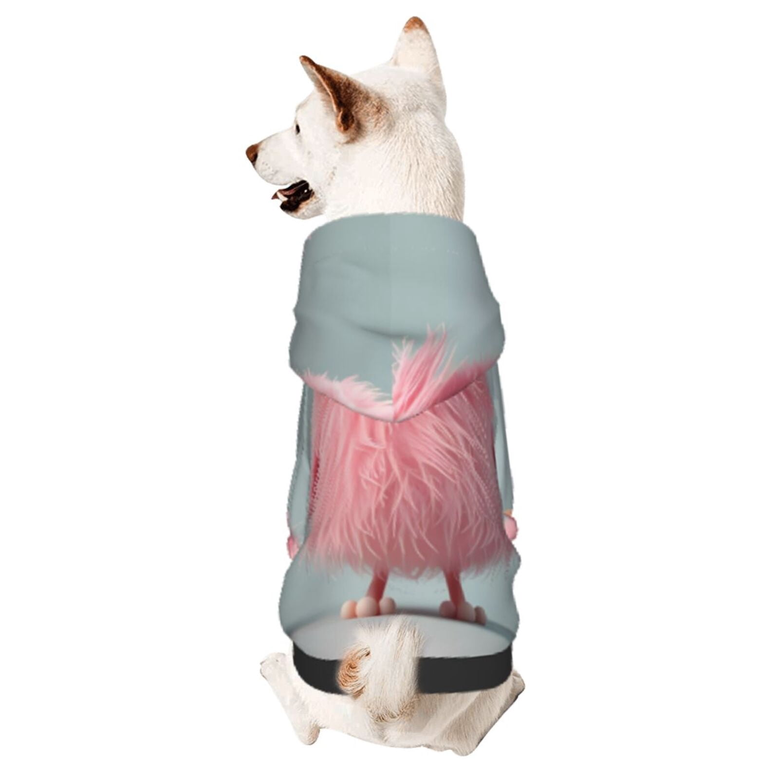 Gaeub Adorable Sweat à Capuche Imprimé Oiseaux Roses Moelleux pour Chiens, Vêtements Chauds pour Petits Chiens, Costume de Chiot et de chat-TTTG