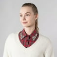 thumbnail image 5 of Eoozwa Classic Plaid Fake Collar Detachable Dickey Collar Half Shirts Blouse False Collar Top for Women Outfits, 5 of 6