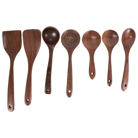

7 Pcs Wooden Kitchen Cooking Utensil Set Wooden Soup Ladle