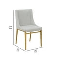 thumbnail image 5 of Benjara Cid Kinn 19 Inch Dining Chair Set of 2, Light Gray Polyester, Brass Steel, 5 of 5