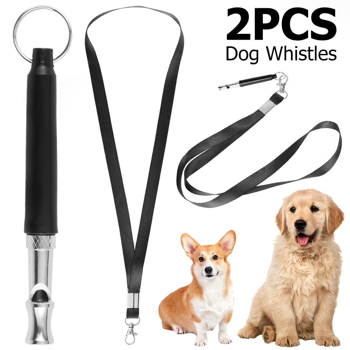 Teaching and Recall Professional Ultrasonic Dog Training Whistle to Stop Barking 3 Pieces Dog Whistle,Ultrasonic Dog Training Whistles with Lanyard,Adjustable High Pitch Training Assistant