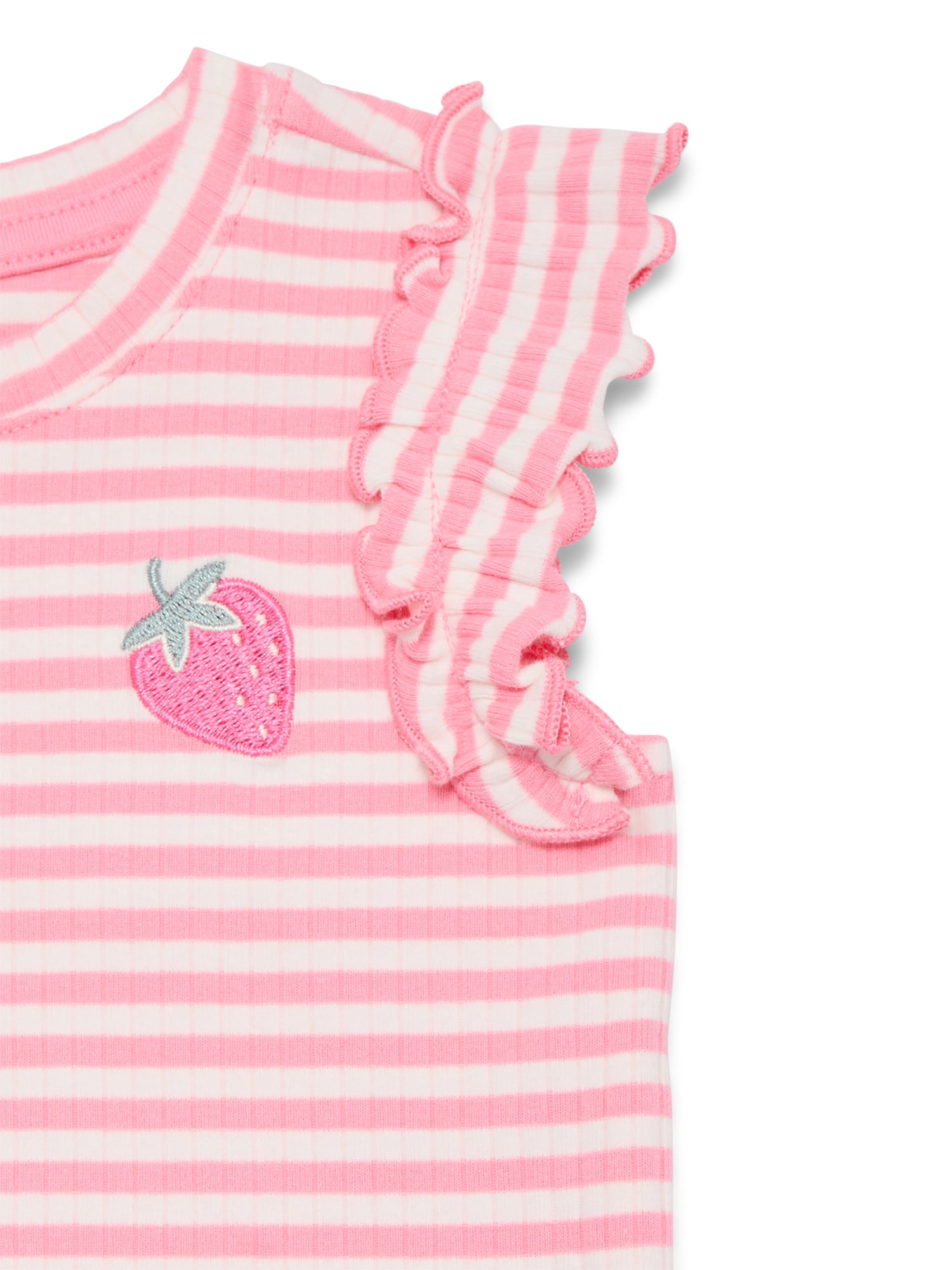 Wonder Nation Baby Girls Tee with Flutter Sleeves, Sizes 0-24 Months