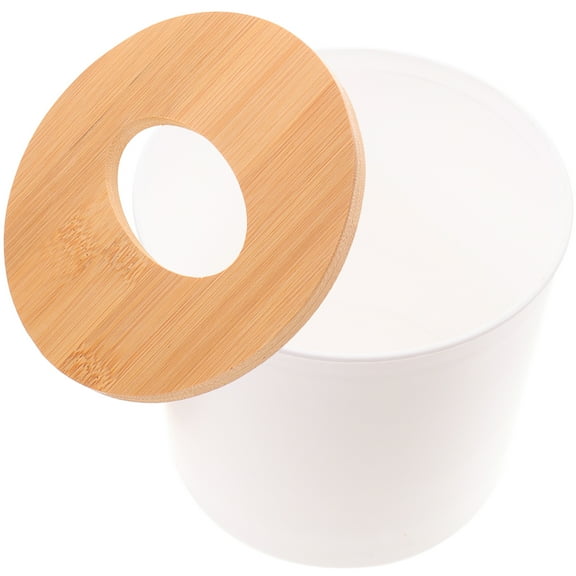 Clear Container with Lid Desktop Decor Napkin Box Storage Holders Round Tissue Wood Boxes Home Paper Towel Dispenser Stand Containers Lids Cover Office