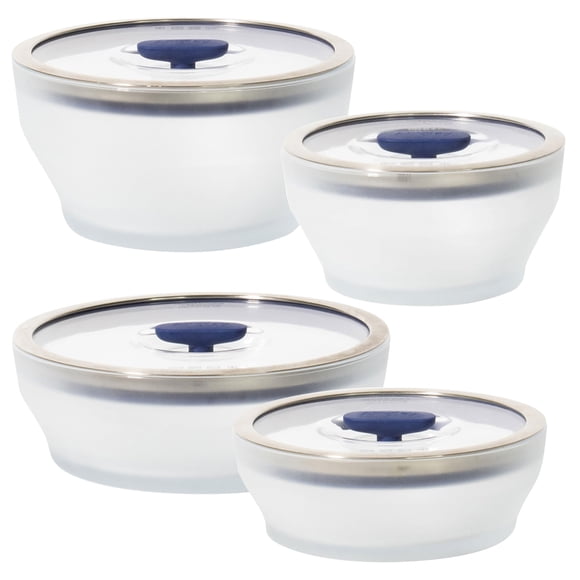 Juego de Cocina para Microondas Anyday de 8 Piezas en Vidrio para Almacenamiento de Alimentos