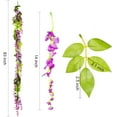thumbnail image 4 of Wisteria Artificial Flowers Garland, 4 Pcs Total 28.8ft Artificial Wisteria Vine Silk Hanging Flower for Home Garden Outdoor Ceremony Wedding Arch Floral Decor (Light Purple), 4 of 5
