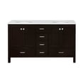 thumbnail image 2 of Horizon 60" Double Bathroom Vanity with Chocolate Cabinet and Engineered White Top, 2 of 5