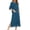 Dark Blue, variant on Womens Red Nightgown with Pockets and Zipper, Loose Fit Long Sleeve Nightdress, Three Quarter Sleeve Comfortable Sleep Shirt Lounge Wear Dress, Red Size M