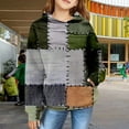 thumbnail image 2 of Mercatoo Girls Patchwork Hoodies Ribbed Cute Distressed Pullover Sweatshirts Teen Kids Long Sleeve Warm Casual Hoodie Clothes, 2 of 7