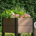 thumbnail image 5 of EastVita 19L x 33H Elevated Garden Bed with Storage Shelf HDPE Wood Grain Planter Box Sturdy Aluminum Frame for Vegetables Herbs All Weather Outdoor Patio Use, 5 of 7