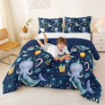 thumbnail image 3 of Feelyou Birthday Party Sea Animal Full Size Comforter Sets for Kids Boys Girls, carton Ocean Wildlife Bedding Sets, Navy, Blue Reversible, 3 Pieces, 3 of 6