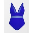 thumbnail image 5 of CUPSHE Women Plus Size One Piece Swimsuit V Neck Mesh Sheer Tummy Control Bathing Suit with Adjustable Wide Straps, Size 00X-3X, 5 of 5