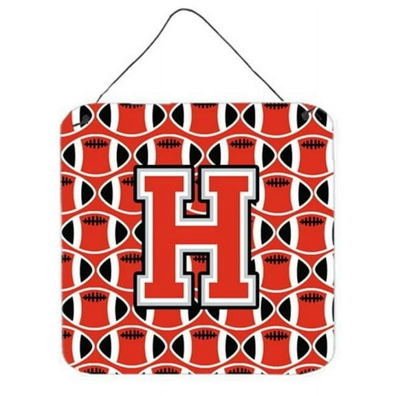 Letter H Football Scarlet & Grey Wall or Door Hanging Prints