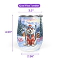 thumbnail image 5 of Hello Welcome Winter The Ski Great Pyrenees Snowy Day 12oz Stainless Steel Wine Tumbler Insulated Cup with Lid Pyr Dog Lover - 13013, 5 of 5