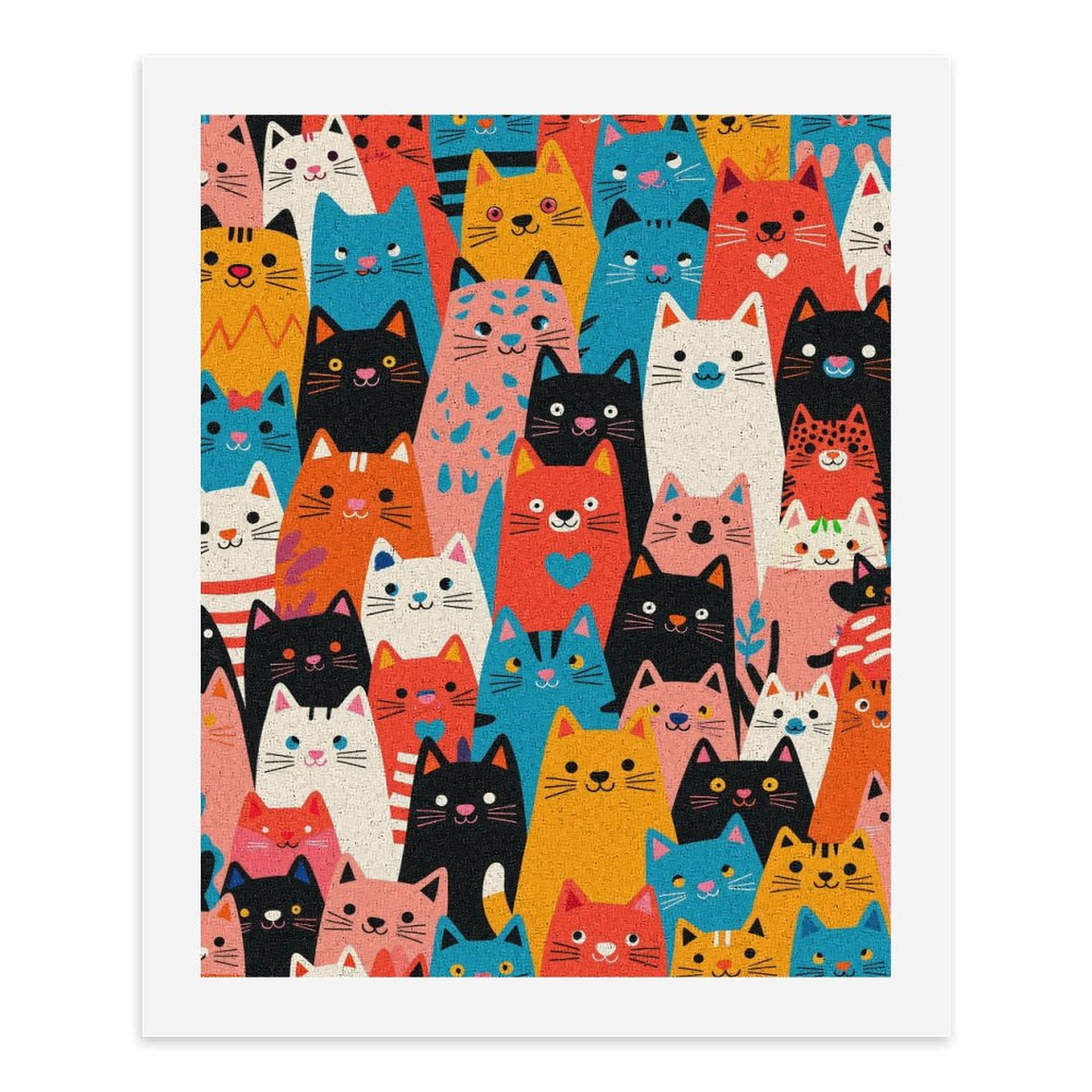 Paint By Numbers Kit for Adults Beginner - DIY Colorful Cat Pattern Art Design Canvas Painting Kits for Adults, Frameless Paint By Number for Adults for Home Wall Decor 16x20 Inch