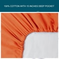 thumbnail image 2 of PiccoCasa Twin Size Cotton Fitted Sheet 15" Deep Pocket Bed Sheet, Orange, 2 of 6
