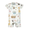thumbnail image 5 of Noahs Ark Animals Rainbow Sun Baby Rompers Outfits Infant Girls Boys Panda Lion Giraffe Elephant Monkey Baby Bodysuits Summer Jumpsuits, 5 of 6