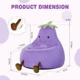thumbnail image 2 of SUMELL 31 Inch Eggplant-Shaped Bean Bag Sofa Chair, Cute Cartoon Sofa with Washable Cover, Mini Chair for Living Room, Playroom, Purple, 2 of 7