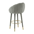 thumbnail image 3 of TOV Furniture Myla Light Grey Velvet Swivel Bar Stool with Gold Accents, 3 of 6