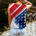 thumbnail image 4 of Pitauce Womens 4th of July Patriotic Tank Tops American Flag Button V-Neck Sleeveless T-Shirt Summer Casual Tanks, 4 of 6