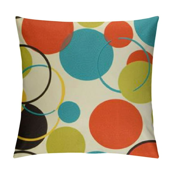 Creowell  Throw Pillow Cover Colorful 1950S Retro Abstract Mid Century 1960S Modern Decorative Pillow Case Home Decor Square Pillowcase