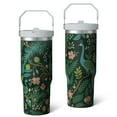 thumbnail image 2 of 1pc Peacock Blue 30oz Tumbler with Straw & Handle - Insulated Stainless Steel Cup | Holiday Gift for Man Women (Christmas, Valentine's, Birthday), 2 of 7