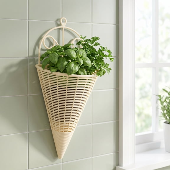 Milisten 3Pcs Lightweight Faux Rattan Wall Mounted Flower Vase for Indoor Rustic Style