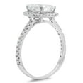 thumbnail image 5 of 1.86 ct Emerald Cut White Sapphire with Simulated Diamond Halo Accents 18K White Gold Womens Engagement Ring, 5 of 6