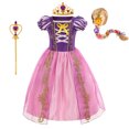 thumbnail image 3 of Disfraz de princesa Rapunzel para niñas, disfraz para niñas, 2024, para Halloween, cosplay, fiesta de cumpleaños, vestidos, ropa para niños, 3 of 5