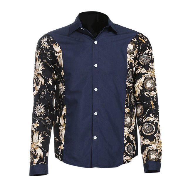 Camisa De Hombre Camisa De Manga Larga Estampado Floral Patchwork Moda Slim Fit (2Xl) -153480.04 Tmvgtek Mujer