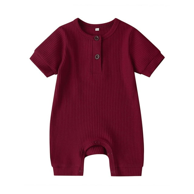 Xingqing Nouveau-Né Garçon Fille Manches Courtes Tricoté Romper Combinaison une Pièce Clothes
