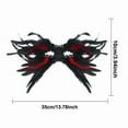 thumbnail image 2 of Gothic Feather With Rhinestones Black & Red Masquerade For Halloween Christmas, 2 of 3