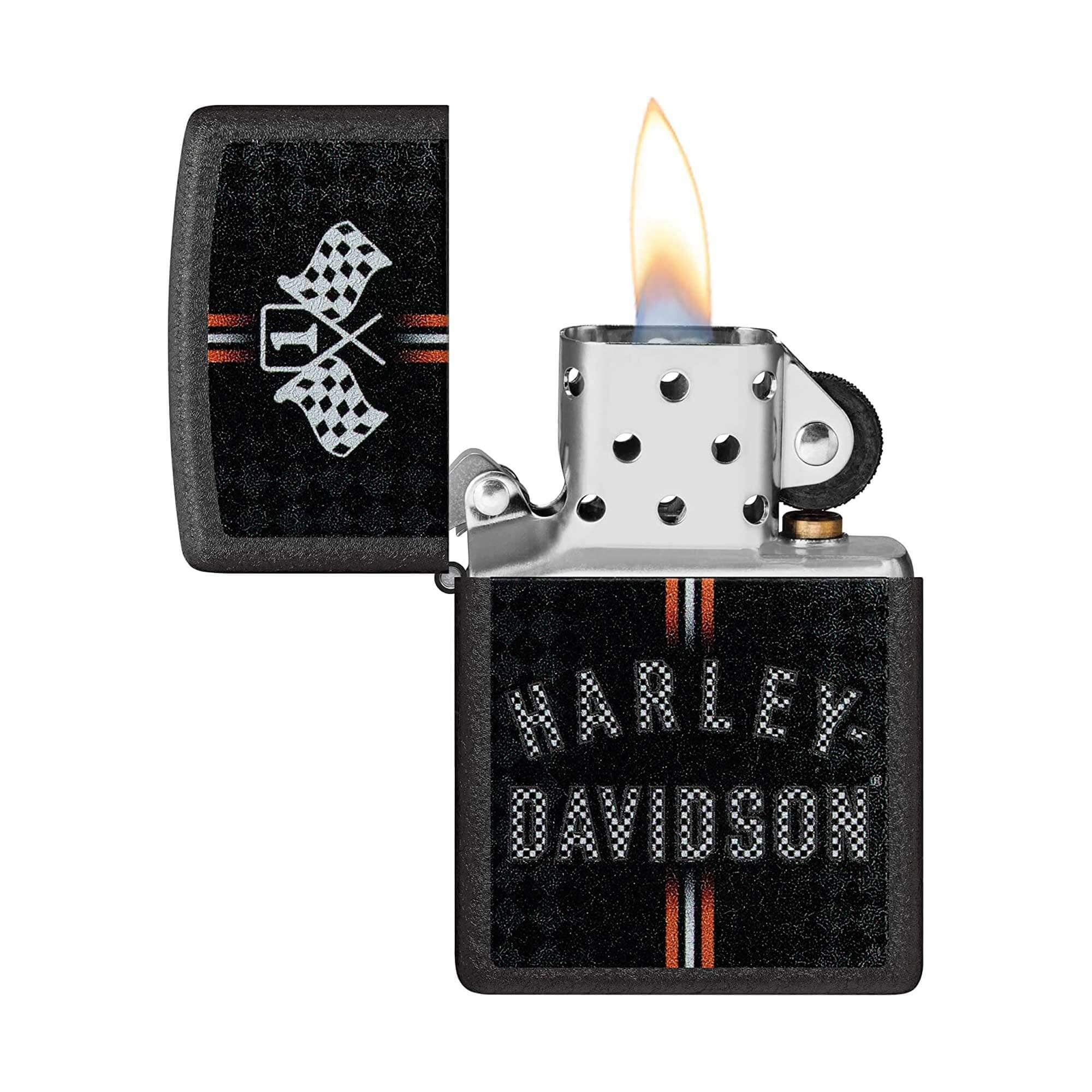 Zippo 48558 Harley Davidson Flags Design Windproof Pocket Lighter 