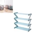 thumbnail image 3 of GOOHOCHY Estante de almacenamiento de acero inoxidable para el hogar, de tela no tejida, de 4 niveles, para zapatos, zapatillas y tacones altos (acero inoxidable y tela no tejida, color azul cielo), 3 of 8