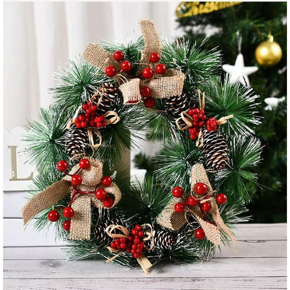 Suncoda Christmas Wreath, 2020 New Christmas Wreath 30cm Wreath Christmas Tree Decoration Christmas Decor, Christmas Ornament