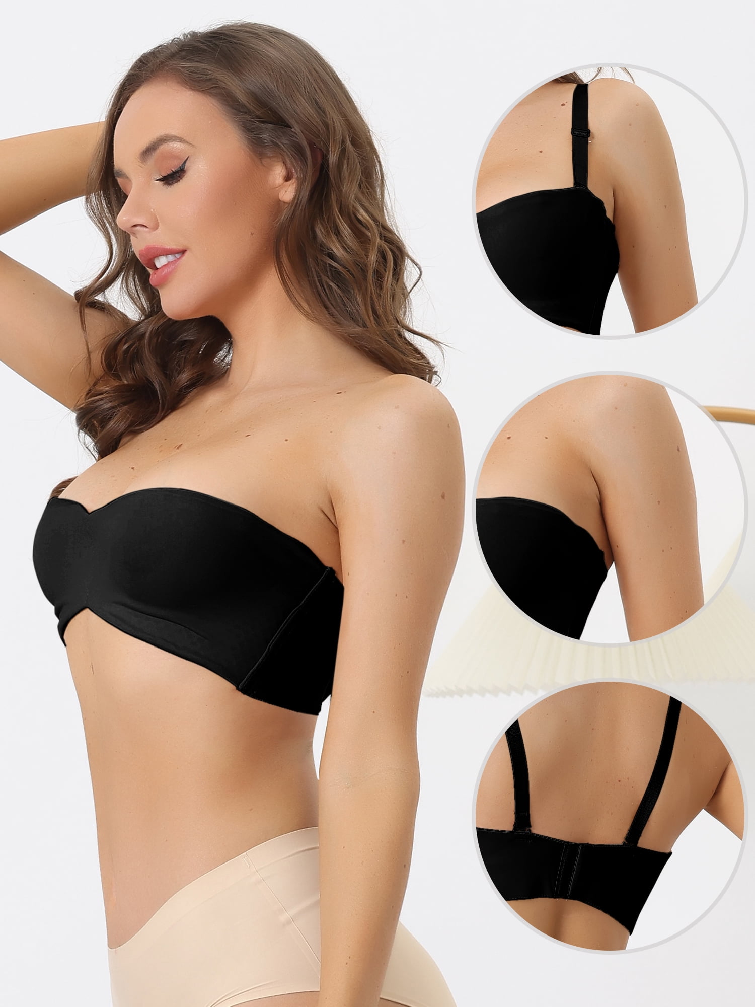 Unique Bargains Women's Underwire Lightly Bra Soft Unpadded Cup Lingerie Black B 40