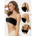 thumbnail image 3 of Unique Bargains Women's Underwire Lightly Bra Soft Unpadded Cup Lingerie Black D 38, 3 of 6