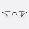 thumbnail image 4 of Men Half Rimless Business Black Progressive Reading Glasses 3.00, Anti-blue Light Classic Flexible Readers +3.00 Strength (Progressive), 4 of 9