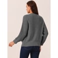 thumbnail image 4 of DARING DIVA Women's Open Front Knitted Casual Cardigan with Pockets M Dark Grey, 4 of 5