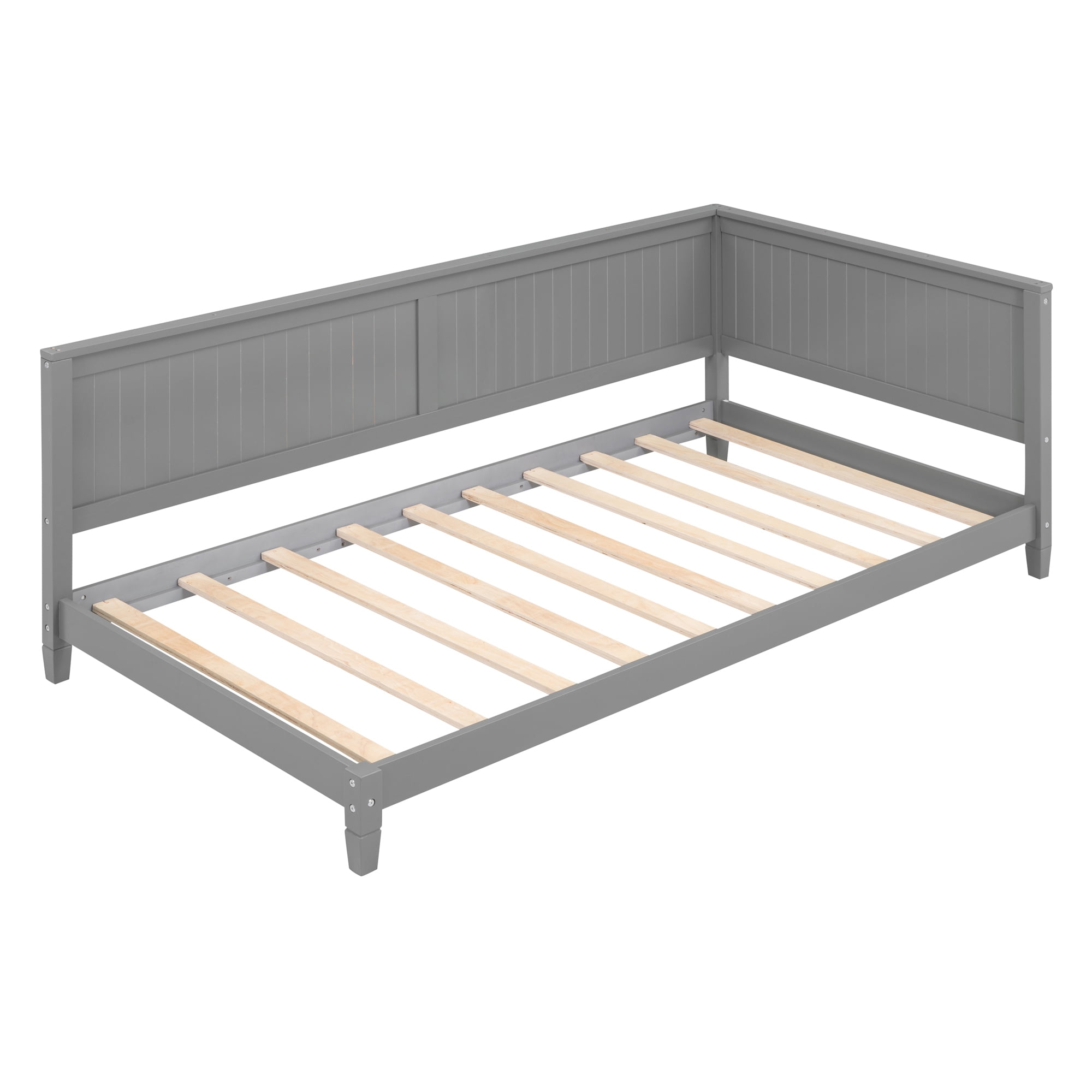 Aukfa Twin Size Daybed, Wood Sofa Bed, Gray