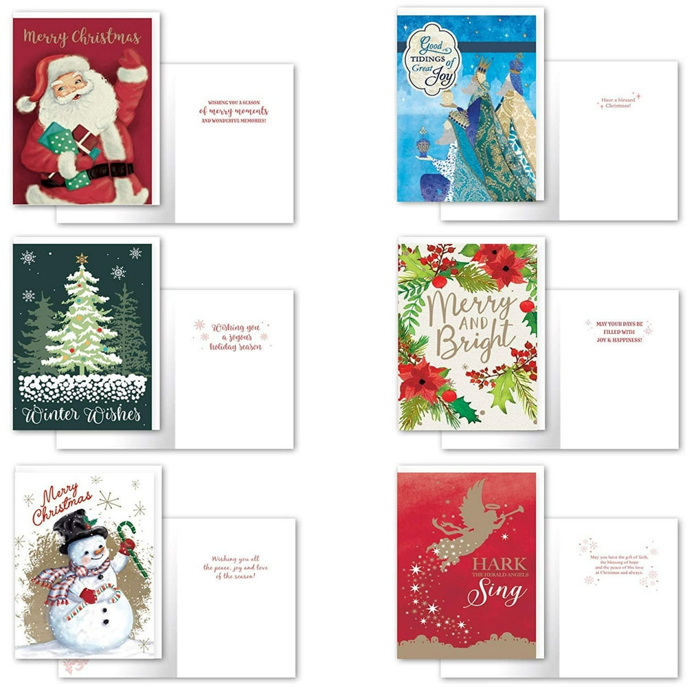 BTHERE Bundle of 36 Christmas Cards, Assorted Holiday Cards 6 Designs