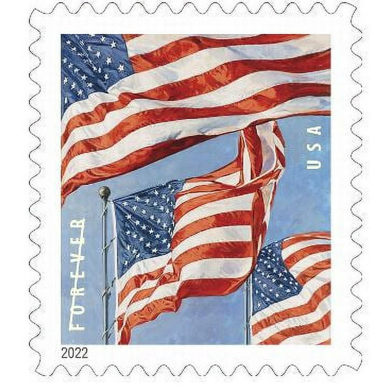 100-Pack USPS Forever Stamps - 2018/19 U.S. Flag, Hearts Blossom, or  Patriotic Spiral - Tanga