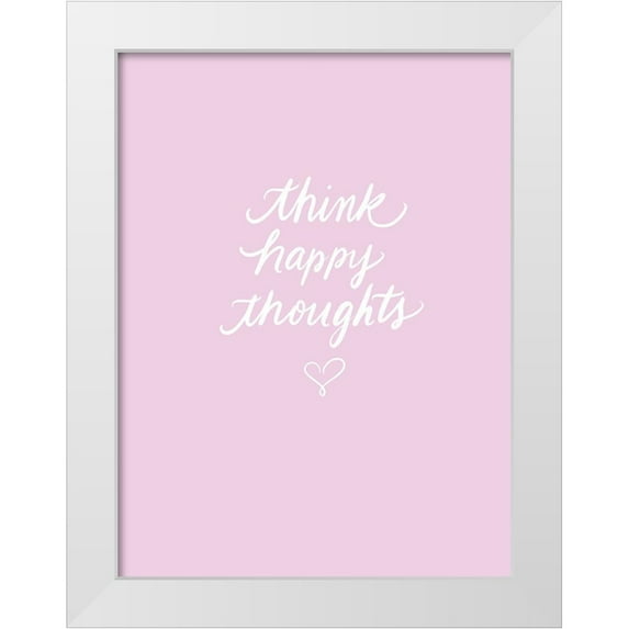 Batista, Dee 19x24 White Modern Wood Framed Museum Art Print Titled - Think Happy