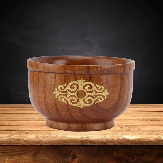 Round Wooden Bowls, Exquisite Elegant Jujube Wooden Rice Bowl Tableware Handmade Wood Bowls Salad Bowl For Candy, Fruits, Appetizer, And Snacks, Anti Scalding