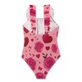 thumbnail image 2 of Girls Ruffled One Piece Swimsuit Summer Beach Vacation Swimwear Tank Swimsuit Red Valentine's Day Pattern, 2 of 8