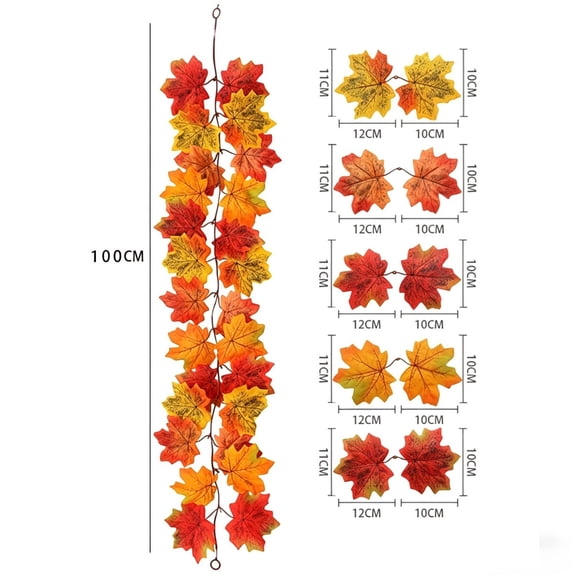 Clearance Under $0.86! Artificial Maple Garland 39.4 Inch Fall Hanging Vine for Thanksgiving Halloween Porch Decor