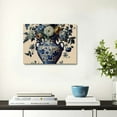 thumbnail image 4 of RUIYC Oriental Toile Chinoiserie Canvas Art Prints Blue Chinoiserie Vase Poster Artwork Blue and White Porcelain Oriental Garden Wall Art Canvas Print for Bedroom 20x16inch, 4 of 6